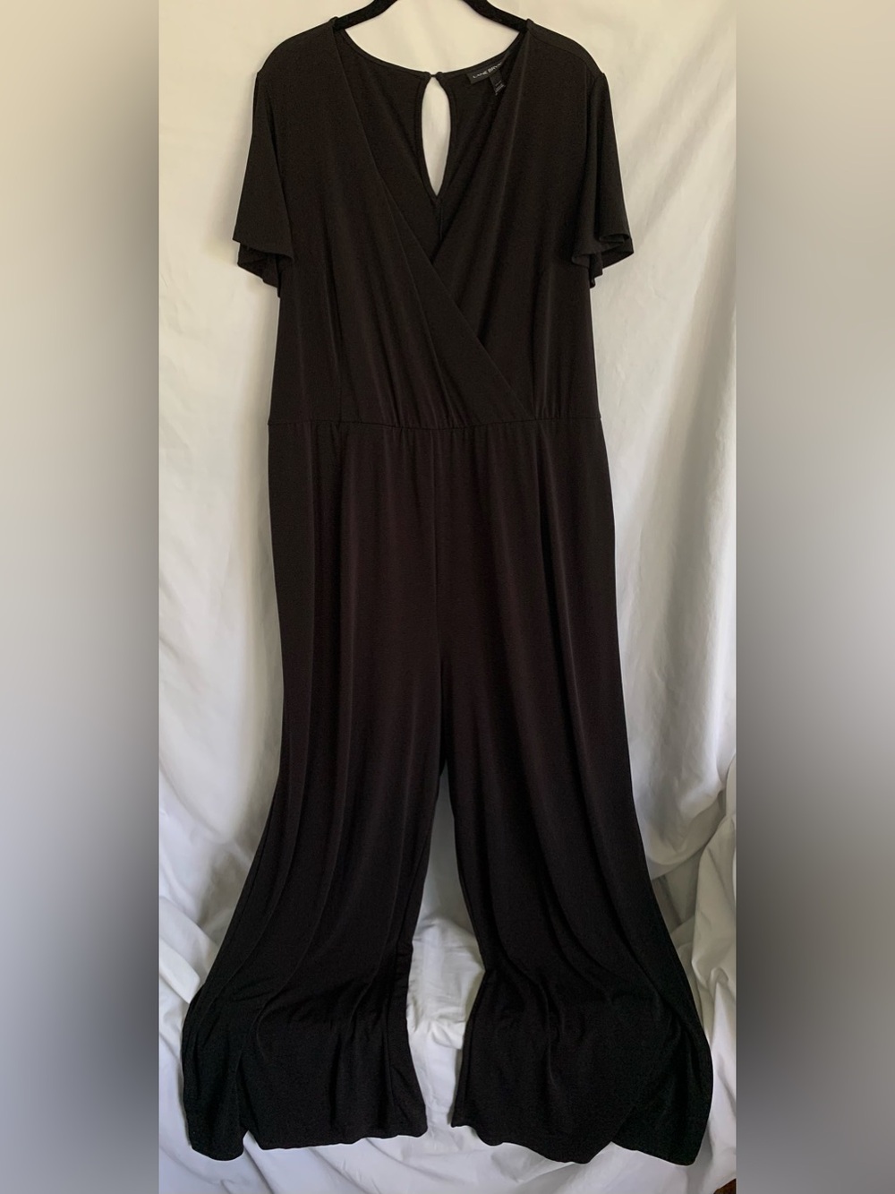 Lane Bryant Black Short-Sleeve Jumpsuit